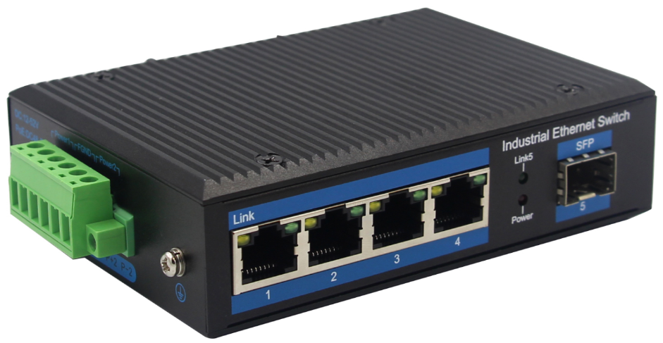 Industrial grade 4 port100Mbps ethernet switch+1 port fixed optical SFP connector 1-4 Port optional -40 ~80 ℃ ZXR14F-SFP