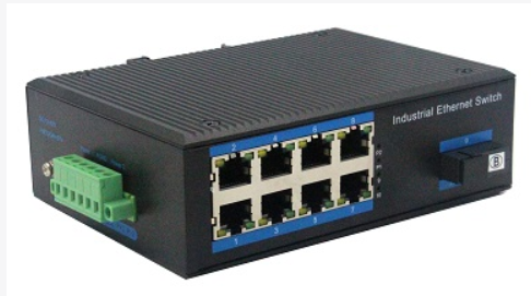 Din-rail design, Alliuminun Unmanaged Industrial Switch,  10/100/1000Mbps 1-Port RJ45+8-Port SFP, Dual power supply: DC12~52V  Working temperature：-40℃-80℃ ZXD18G-SFP