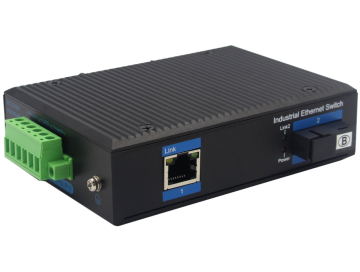 Din-rail design, Alliuminun Unmanaged Industrial Switch,  10/100Mbps 1-Port RJ45+1-Port optical 1*9 (Single-Mode (1310nm) ,Dual,SC 20km) , DC48~57V，-40 ℃-80℃ Working temperature POE ZXR11FBP-SC20