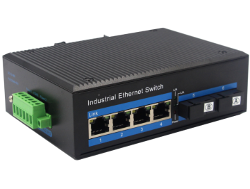 Din-rail design,Industrial Switch,  10/100Mbps 4-Port RJ45+2-Port optical 1*9 (Single-Mode (Tx1310nm and Rx1550 for each) ,Single,SC 20km) DC48~57V -40 ℃-80℃ 4 port POE ZXR24FP-SC20/A/B