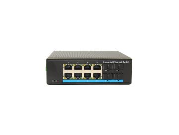 Din-rail design, Alliuminun Unmanaged Industrial Switch,  10/100/1000Mbps 8-Port RJ45+4-Port SFP, Dual power supply: DC48~57V -40 ℃-80℃, 8 port PoE ZXD48GP-SFP