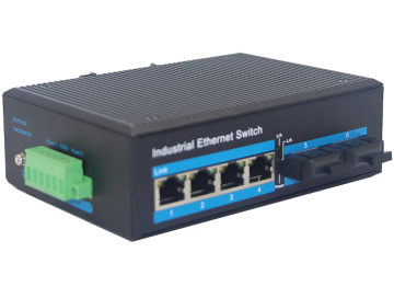 Alliuminun Unmanaged Industrial Switch,  10/100/1000Mbps 4-Port RJ45+2-Port optical 1*9 (Single-Mode (Tx1310nm and Rx1550 for each) ,Single,SC 20km)DC48~57V -40 ℃-80℃, 4 port PoE ZXD24GP-SC20/A/B