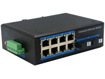 Alliuminun Unmanaged Industrial Switch,  10/100/1000Mbps 8-Port RJ45+2-Port optical 1*9 (Single-Mode (Tx1310nm and Rx1550 for each) ,Single,SC 20km)DC48~57V -40 ℃-80℃,8 port PoE ZXD28GP-SC20/A/B