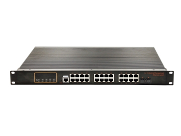 Rack-mountable, Alliuminun L2 Managed Industrial Switch, 10/100/1000Mbps 24-Port RJ45+2-Port gigabit SFP,AC110-240V -40 ℃-80℃ ZX224GS-MU-SFP