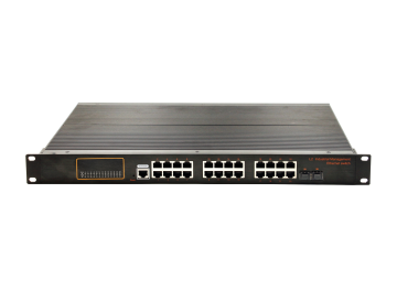 Rack-mountable, Alliuminun L2 Managed Industrial PoE Switch, 10/100/1000Mbps 24-Port RJ45(PoE)+2-Port gigabit SFP, Power supply: AC110-240V (built-in 450W power supply),-40 ℃-80℃ ZX224GSP-MU-SFP