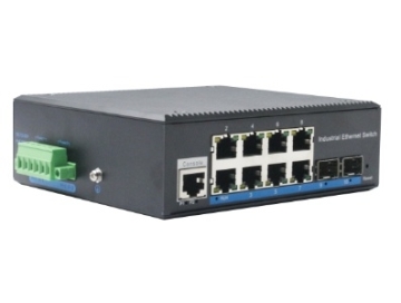 Din-rail design, Alliuminun L2+ Managed Industrial Switch,  10/100/1000Mbps 8-Port RJ45+2-Port gigabit SFP,DC12~52V -40 ℃-80℃ ZX28BGS-MN-SFP (smaller size)