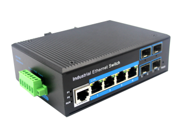 Din-rail design, Alliuminun L2+ Managed Industrial POE Switch,  10/100/1000Mbps 4-Port RJ45+4-Port gigabit SFP,DC48~57V -40 ℃-80℃ +4 port POE ZX44BGSP-SFP