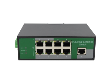 Cost effective 9 Port Industrial switch 100Mbps , metal case, suites for rough environment at -40 ~75  ℃, a best Choice for OEM wholesale, distributor, e - Commerce zxl109f