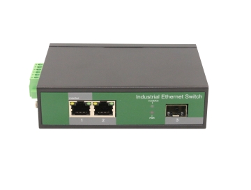2 Port RJ45+1 Port optical Industrial media convertor, 100Mbps output max ZXDL12F-SFP