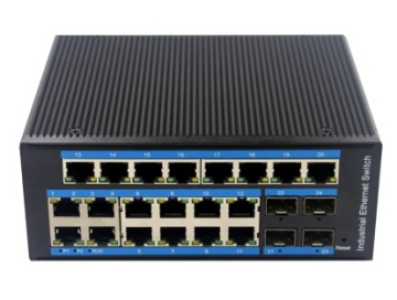 24-Port Industrial Ethernet Switch | L2+ Managed | 20 RJ45 + 4 Gigabit SFP